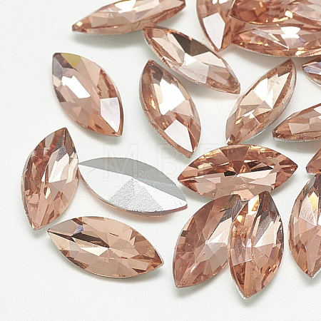 Pointed Back Glass Rhinestone Cabochons RGLA-T083-6x12mm-08-1