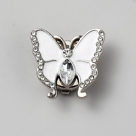 Alloy Rhinestone Cufflinks BUTT-WH0024-077C-1