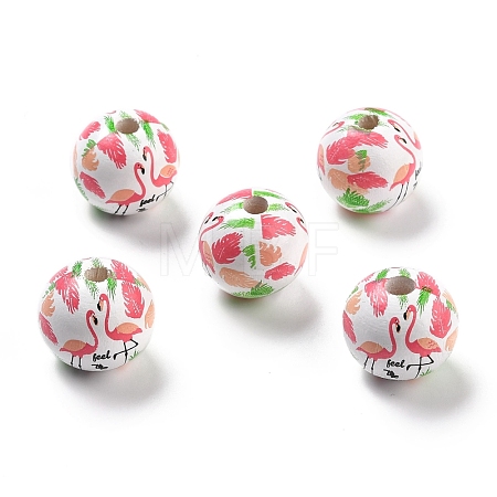 Spray Painted European Schima Wood Beads WOOD-M004-08-1