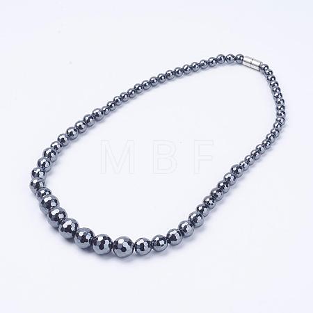 Non-Magnetic Synthetic Hematite Necklaces NJEW-K080-02-1