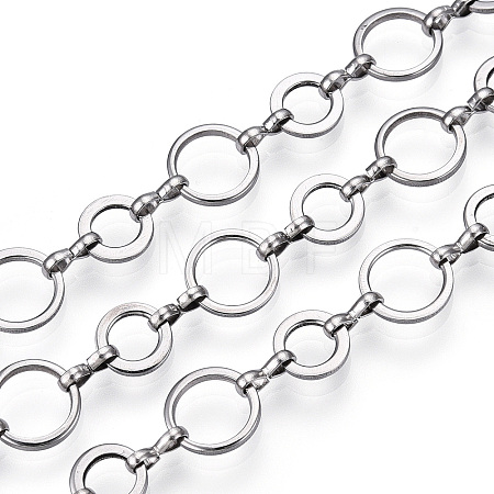 Tarnish Resistant 661 Stainless Steel Mother-son Chains X-CHS-T005-03P-1