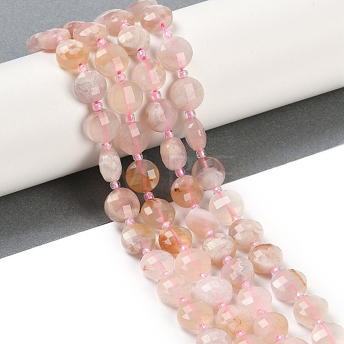 Natural Cherry Blossom Agate Beads Strands G-B094-A02-01-1