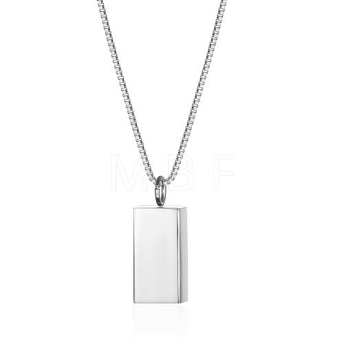 Stainless Steel Geometric Cube Pendant Necklaces for Women QQ0405-2-1