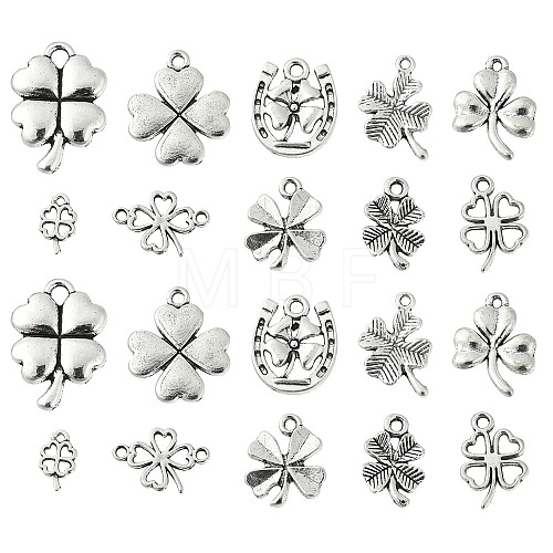 100Pcs 10 Styles Tibetan Style Alloy Pendants TIBEP-CJ0001-51-1