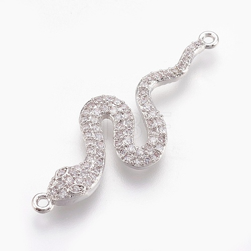 Brass Micro Pave Cubic Zirconia Links ZIRC-O026-12P-NR-1