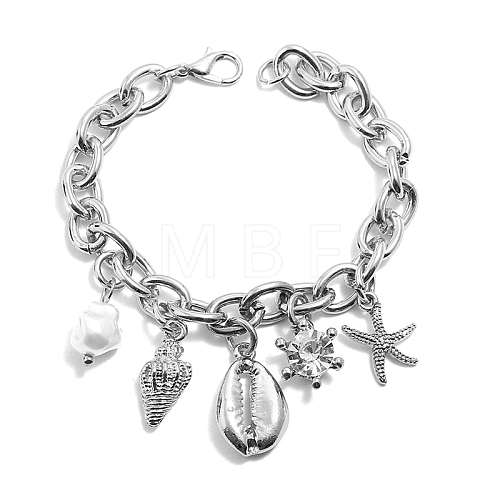 Ocean Theme Alloy & Imition Pearl Bracelets RC9279-1-1