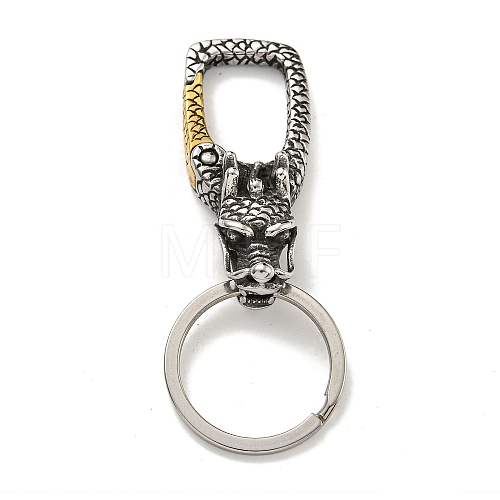 Tibetan Style 316 Surgical Stainless Steel Fittings with 304 Stainless Steel Key Ring FIND-Q101-22AS-1