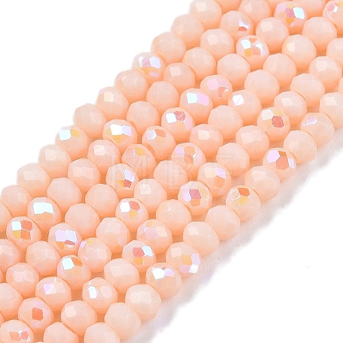 Electroplate Opaque Solid Color Glass Beads Strands EGLA-A044-P1mm-L05-1