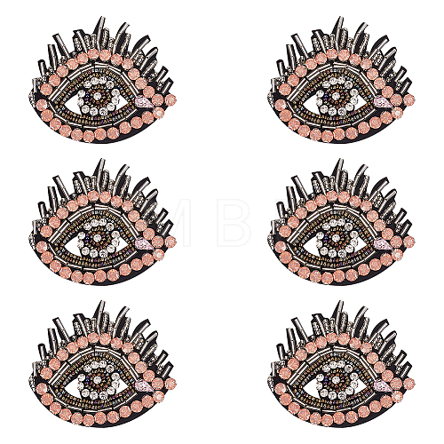 Evil Eye Glass Rhinestone Beading Ornament Accessories DIY-WH0401-30-1