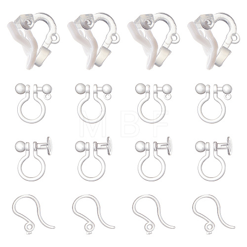 150Pcs 3 Style Plastic Clip-on Earring Findings KY-SC0001-72-1