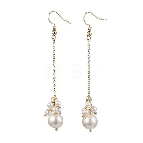 Shell Pearl Beaded Dangle Earring EJEW-TA00516-1