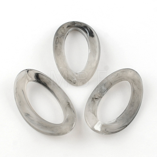 Twist Oval Imitation Gemstone Acrylic Linking Rings OACR-R023-05-1