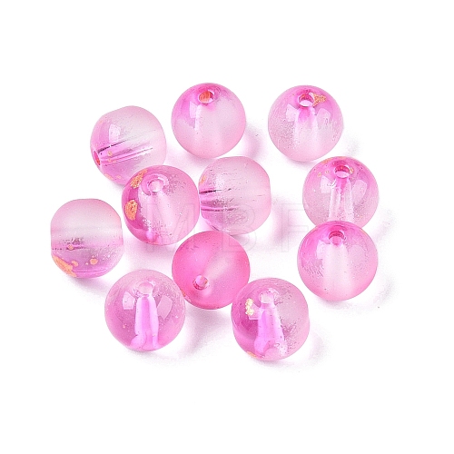 Frosted Baking Painted Glass Beads DGLA-N005-8mm-04-1