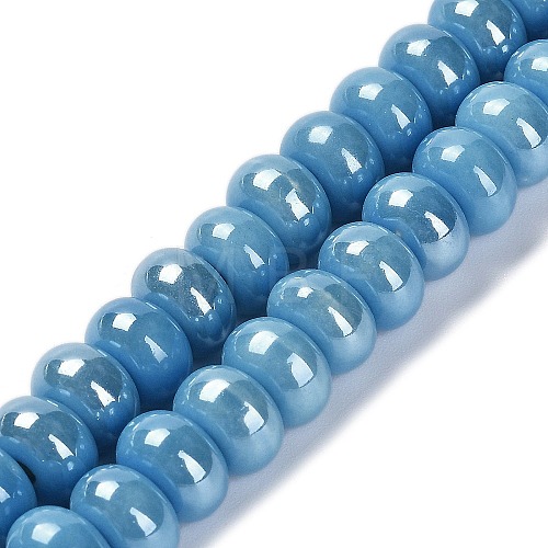 Porcelain Rondelle Beads PORC-Q001-01F-1