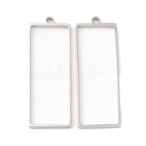 Non-Tarnish 304 Stainless Steel Open Back Bezel Rectangle Pendants STAS-Z040-06B-P-1