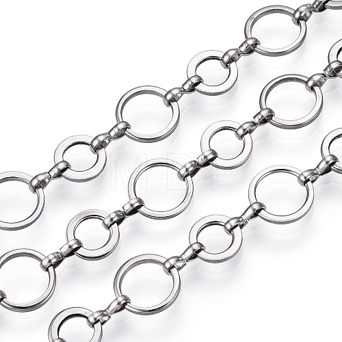 Tarnish Resistant 661 Stainless Steel Mother-son Chains X-CHS-T005-03P-1