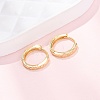 925 Sterling Silver Textured Hoop Earrings for Women EJEW-K317-05G-1