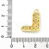 Brass Micro Pave Clear Cubic Zirconia Pendants KK-I476-02G-L-3