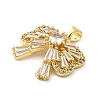 Rack Plating Brass Micro Pave Cubic Zirconia Pendants KK-P241-34G-2