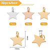 30Pcs 3 Colors 304 Stainless Steel Charms STAS-BC0002-86-2