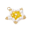 Glass Seed Beaded Star Pendants PALLOY-MZ00541-02-3