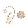 Natural Pearl Braided Flower Cuff Earrings EJEW-JE04955-5