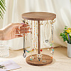Round Wood Jewelry Necklace Display Organizer Hanging Tower Rack NDIS-TAC0001-01A-7
