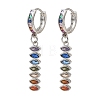 Brass Pave Cubic Zirconia Hoop Dangle Earrings KK-CBAD9DF-02P-A-2