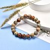 Natural Aqua Terra Jaspe Round Beads Stretch Bracelet for Men Women BJEW-JB06823-03-2