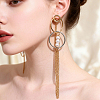 Ring Shape Iron Tassel Stud Earrings LI8396-2-2