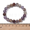 Natural Lodolite Quartz Round Beads Stretch Bracelets for Women BJEW-Z158-03K-02-5
