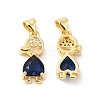 Real 16K Gold Plated Brass Micro Pave Cubic Zirconia Pendants ZIRC-L103-050G-2