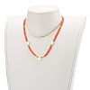 Natural Shell Initial Pendant Necklaces NJEW-JN03405-04-6