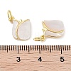 Brass Pave Natural Shell Rose Flower Charms with Jump Rings KK-C051-23G-3