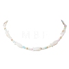 Summer Beach Natural White Shell and Glass Seed Beaded Necklaces NJEW-JN05855-02-2