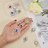 14Pcs 7 Colors Silver Plated Brass Rhinestone Connector Charms RB-CA0001-06-3