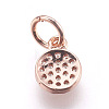 Brass Micro Pave Cubic Zirconia Charms ZIRC-E152-17RG-RS-2