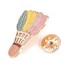 Sports Badminton Enamel Brooches JEWB-I063-03KCG-01-3