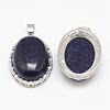 Blue Goldstone Pendants G-D851-36-2