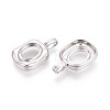 925 Sterling Silver Rectangle Blank Bezel Cup Pendant Cabochon Settings STER-T008-86P-2