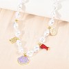 Ocean Brass Pave Cubic Zirconia and Enamel Sea Animals Pendant Necklaces KK-CBA4547-03B-G-3
