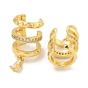 Brass Micro Pave Cubic Zirconia Cuff Earrings X-EJEW-C104-083G-2