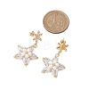 Glass Star Stud Earrings EJEW-MZ00256-03-3