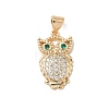 Brass Micro Pave Cubic Zirconia Pendants KK-L254-03G-1