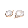 Electroplated Natural Keshi Pearl Teardrop Pendants PEAR-S018-02K-01-2