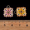 Glass Seed Beaded Pendants PALLOY-MZ01426-3