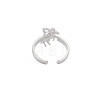 Non-Tarnish 304 Stainless Steel 12 Constellations/Zodiac Signs Open Cuff Ring for Women RJEW-S405-156P-C-2