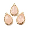 Natural Rose Quartz Faceted Pendants G-M431-13G-01-1