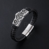 Punk Braided PU Leather Cord Bracelets XB8582-1-1