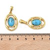 304 Stainless Steel with Synthetic Turquoise Pendants STAS-L309-21D-G-3